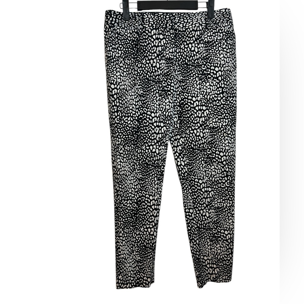 Worthington Black & White Animal Print Stretch Ankle Trousers